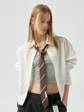 おしゃれなストライプネクタイ風スカーフ【女性用・カジュアル・デコレーション用】