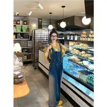 ヴィンテージスタイルデニムサロペットパンツ【ワイドレッグ・フィット・カジュアル】