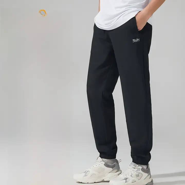 男性用束脚運動パンツ【夏用・涼感・ゆったりフィット・通気性・速乾】