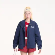 秋用 レディース カジュアル ミリタリージャケット【立ち襟・ロゴプリント・ゆったりフィット】