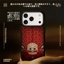 スマホケース iPhone 対応 MagSafe対応 マグネット ペア 和風デザイン ゴールド レッド ブラック