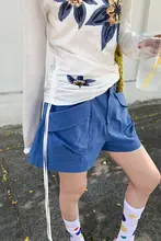 デザイン感あふれる女性用ワイドレッグ工装ショートパンツ【クールカジュアル】（セットアップ対応）