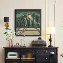 フランス風の手描き中古アートオイルペイント 壁掛け絵画【書斎・茶室用】