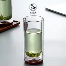 高級耐熱ガラス製ダブルウォールカップ【緑茶用・オフィスおよび家庭用】