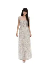 白色ドット柄キャミソールワンピース【夏用・ウエストシェイプ・女性用】（セットアップ対応）