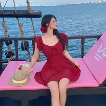 体型カバーが魅力のリゾート用水着【女性用・平角パンツ・大きいサイズ】