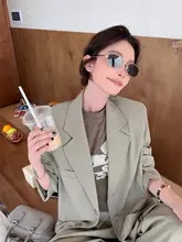 春季 ツイード風 ブレザー コート【レディース・長袖・カジュアル・ルーズフィット・開襟】（セットアップ対応）