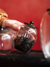 食品グレードの密閉ガラス茶葉容器【湿気防止・普洱茶用・持ち運びに便利】