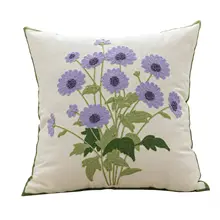 アメリカン田舎風刺繍花柄クッションカバー【リビング用・ソファ用・フラワーデザイン】