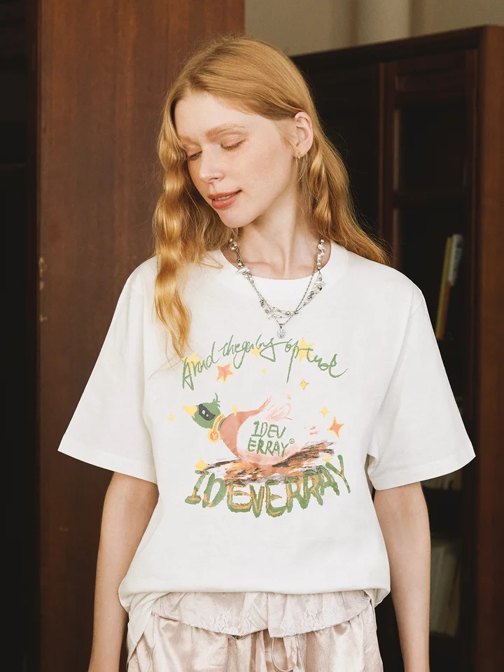 カップル向け サプライズギフト ボタニカルデザインのコットンTシャツ【花束ギフトボックス入り】