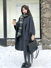 チェック柄ツーベースウールコート【リバーシブル・トレンディ・女性用】
