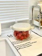 二重洗浄用水切りバスケット【野菜・果物用・キッチン便利アイテム】
