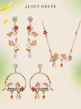 可愛い猫デザインのジュエリーアクセサリー【リング・ネックレス・ブレスレット・イヤリング・贈り物用】（セットアップ対応）