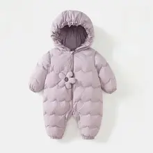 赤ちゃん用の冬季ダウンオールインワン【防寒・フード付き・抱っこ用】