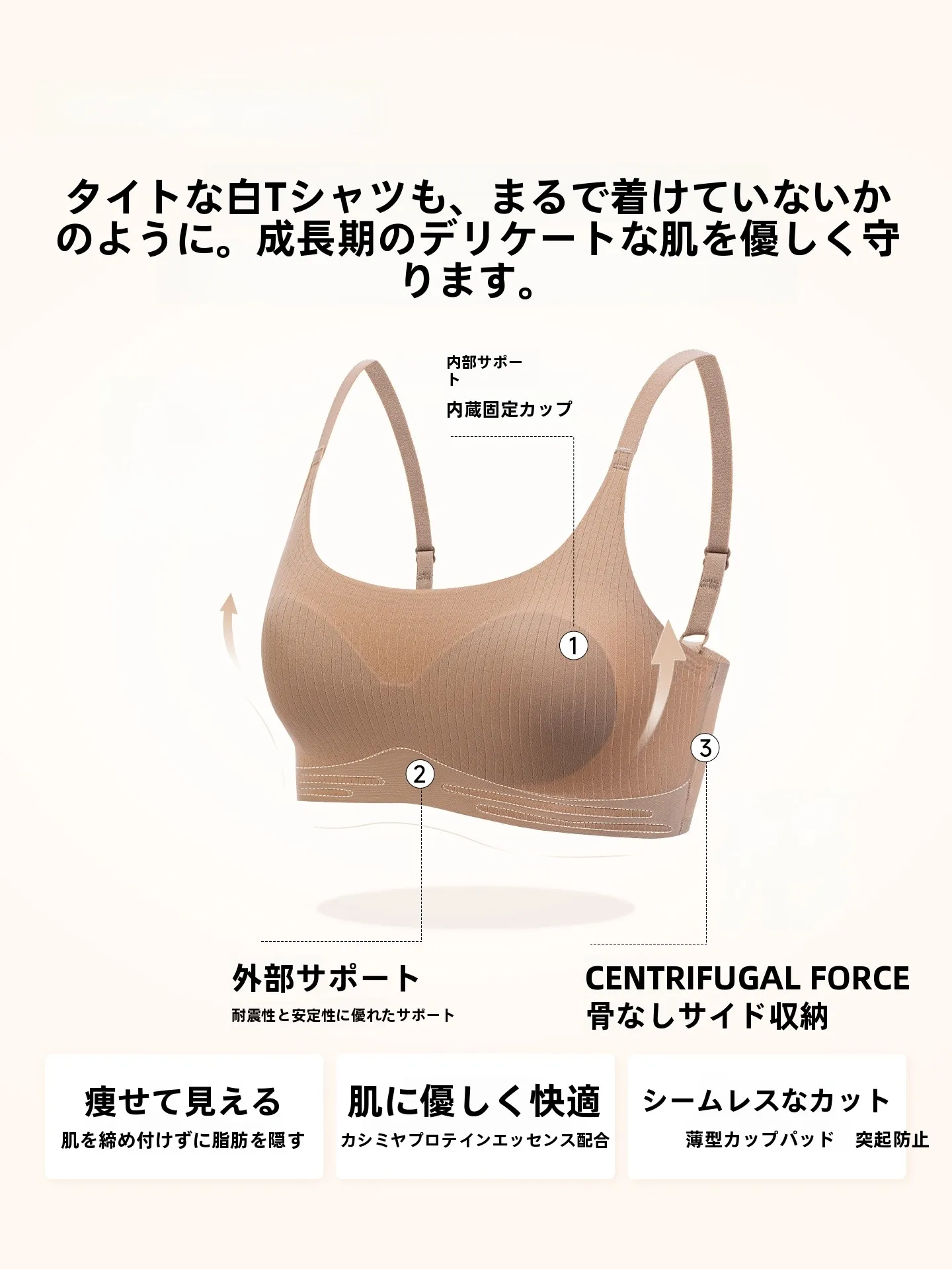白いブラの選び方：古今AS21E642抗菌無痕キャミソールタイプの実用性と特性