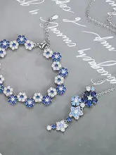 紅剛玉の五弁花デザインネックレス＆ブレスレット【ジルコニア・お洒落な高級感・モダンスタイル】（セットアップ対応）