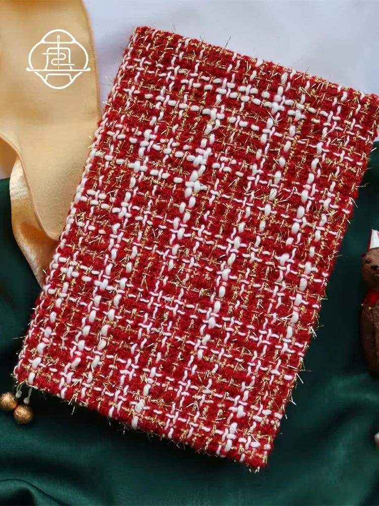 ありがとうノート 体 おしゃれ：クリスマスゴールド織りレッド手作り布製ノートカバーの実用性とシーン別活用法