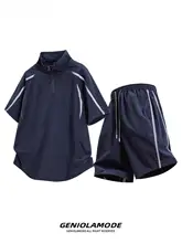 Tシャ  ツ セットアップ メンズ 接触冷感 カジュアル スポーツ おしゃれ 夏「GENIOLAMODE」