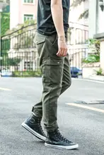 TickTock メンズ ストレッチ工装パンツ【スリムフィット・ウォッシュ加工・多ポケット・厚手・束脚デザイン】