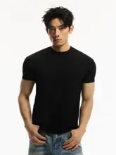 肌理感のショートスリーブTシャツ【アメリカンスタイル・フィット感・無地】