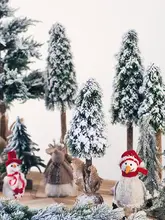 クリスマスツリー ミニチュア 卓上 オブジェ 雪景色 スノー インテリア 飾り ディスプレイ