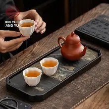 高級感ある岩石模様の茶器用プレート【禅風・お洒落なデザイン】