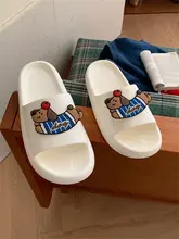 カートゥーンデザインのカップル向け夏用サンダル【防臭・アップルと犬のイラスト】
