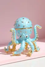 海洋モチーフのオクトパスジュエリーボックス【クリスタルエナメル・リング収納用】