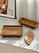一人用 木製トレー【高級感ある和風・長方形・喫茶店用】