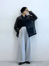 透け感のある単ボタンポケット付きルーズシャツジャケット【秋用・女性用】