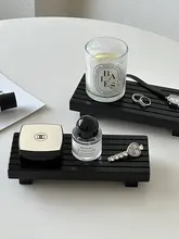 ヴィンテージ風木製アロマキャンドルトレイ【フランス風・ジュエリー・化粧品・香水収納用】