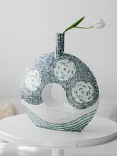 北欧風 大型シェルデコレーション花瓶【高級アート飾り・テーブル用・造花対応】