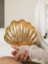 アクリル製サンゴ貝殻型ミニクラッチバッグ【ドレープデザイン・ファッション・斜め掛け対応】