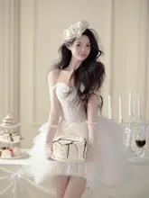フランス風のレトロ小柄向け軽婚礼ドレス【高級感・軽やかなデザイン・美しい誕生日パーティードレス】
