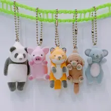 植毛動物のぶら下がりマスコット【パンダ・テディベア・フォックス・イノシシ】（セットアップ対応）