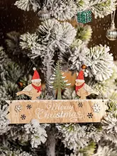 木製ゴールド文字クリスマスツリーデコレーションオーナメント【掛け式・ギフト用】