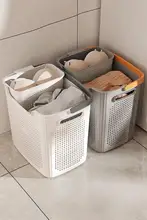 高容量の衣類収納バスケット【おしゃれ・家庭用・バスルーム対応】