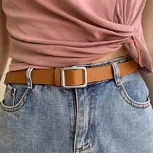 OK 無孔デザイン メンズベルト【細身・カジュアル・シンプルスタイル】