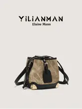 油絵デザインのレトロバケツバッグ【ショルダー・斜め掛け・個性的な高級感】