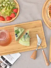 木製の和風茶托【パン・ケーキ用の実木トレイ】
