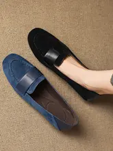 本革製 ラウンドトゥ ローヒール ローファーシューズ【快適ソフトソール・カジュアルデザイン】（セットアップ対応）