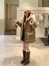 極上の柔らかさ 羊毛フード付きコート【ゆったりシルエット・韓国風・厚手】