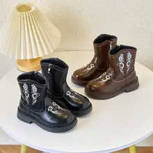 子供用ウエスタン ブーツ エスニック レトロ ショートブーツ