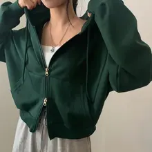 秋のカジュアルフード付きプルオーバー【ダブルジッパー・ルーズフィット・長袖】