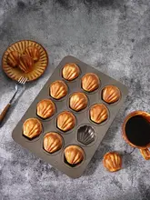 不粘加工のマドレーヌ型【焼き栗・ベイカシェルデザイン・ハンドメイド用】