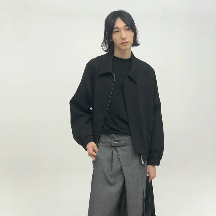 短丈デコンストラクションジッパージャケット【スタイリッシュなシルエット】