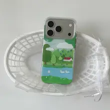 夏の爽やかな森の小川デザイン！iPhone用スマホケース【雨滴イラスト・衝撃吸収・おしゃれ】