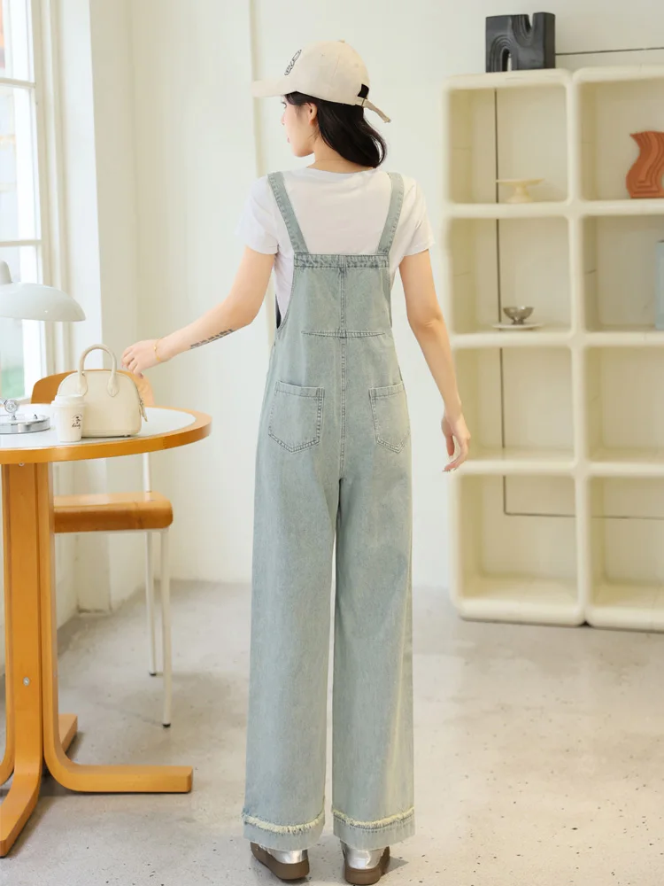デニムサロペットパンツ【春夏用・フィット・女性用・細見えデザイン】（セットアップ対応）