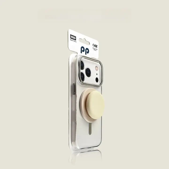 チタン灰色 磁気吸引式スマホスタンド【着脱可能・防落下機能・タブレット/スマホ対応・透明】
