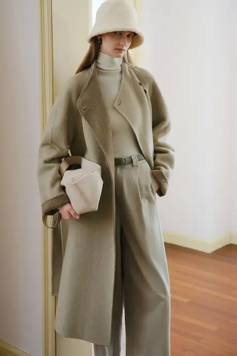 小柄さん向け 翻訳カラーウールコート【二重仕立て・ダブルブレスト】